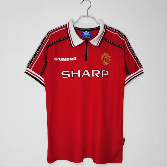 RETRO MANCHESTER UTD 1998/99 HOME HALF SLEEVES