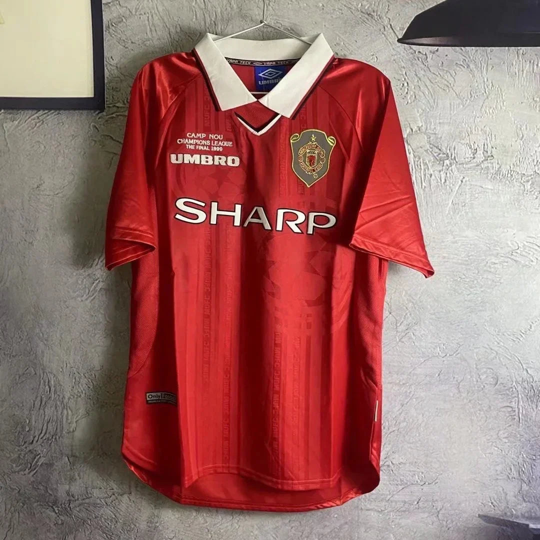 RETRO MANCHESTER UTD HOME (CHAMPIONS) 1999-00 HALF SLEEVES